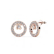 Boucles d'oreilles Eliza - Or Rosé et Cristal