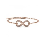 Bracelet Infinity Eight - Or Rosé et Cristal