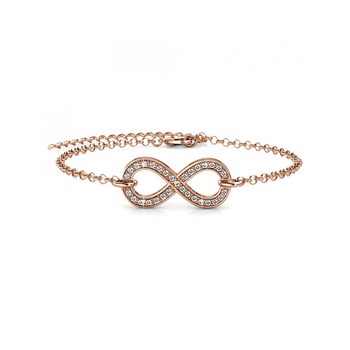 Infinity Eight Bracelet - Rose Gold and Crystal