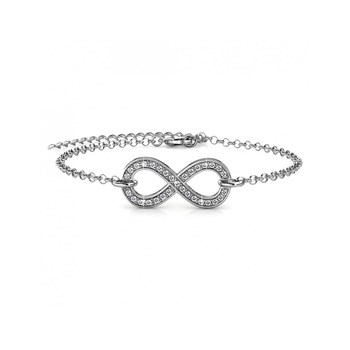 Infinity Eight Bracelet - Silver and Crystal