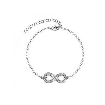 Infinity Eight Bracelet - Silver and Crystal
