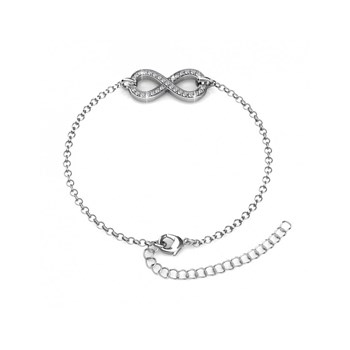 Infinity Eight Bracelet - Silver and Crystal
