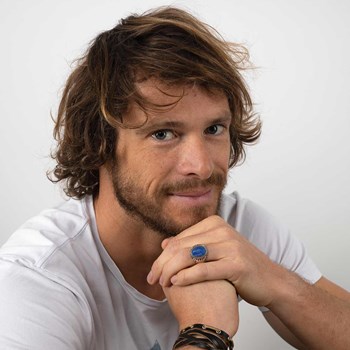 Bague Chevalière Homme  en Argent Vieilli et Pierre de Lapis Lazuli | Bijou Unique | Aden