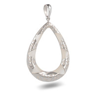 Pendentif en nacre blanche naturelle et dentelles d'argent 925-Millième rhodié