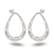 Boucles d'oreille en nacre blanche véritable et dentelles d'argent 925-Millième rhodié