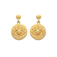 Boucles d'oreilles plaqué or ou argent oeil INCA - Bijoux Privés Discovery