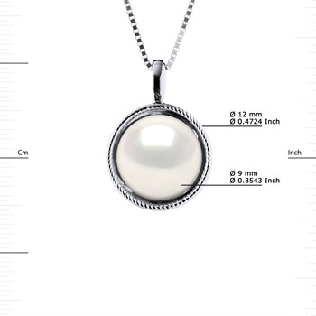 Ketting AURA Zoetwaterparel 9-10 mm Wit Zilver 925