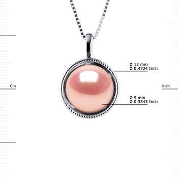 Ketting AURA Zoetwaterparel 9-10 mm Roze Zilver 925