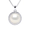 Collier SUN Perle d'Eau Douce 9-10 mm Blanche Argent 925 - vue V1