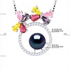 Collier PAPILLONS Perle d'Eau Douce Ronde 8-9 mm Noire Argent 925 - vue V3