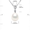 Collier GOUTTE Perle d'Eau Douce 9-10 mm Blanche Joaillerie Argent 925 - vue V3