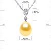 Collier GOUTTE Perle d'Eau Douce 9-10 mm Dorée Joaillerie Argent 925 - vue V3