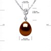 Collier GOUTTE Perle d'Eau Douce 9-10 mm Chocolat Joaillerie Argent 925 - vue V3