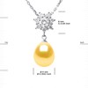 Collier SOLEIL Perle d'Eau Douce 9-10 mm Dorée Joaillerie Argent 925 - vue V3