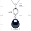 Collier NAVETTE Perle d'Eau Douce 9-10 mm Noire Joaillerie Argent 925 - vue V3