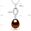 Collier NAVETTE Perle d'Eau Douce 9-10 mm Chocolat Joaillerie Argent 925 - vue V3