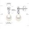 Pendants d'Oreilles Joaillerie Perles d'Eau Douce Poires 7-8 mm Blanches Argent 925 - vue V3