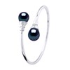 Bracelet TOI & MOI Perles d'Eau Douce 11-12 mm Noires Argent 925 - vue V1