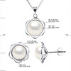 Parure Collier & Boucles d'Oreilles PETALES Perles d'Eau Douce 8-9 mm Blanches Argent 925 - vue V3