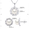 Parure Collier & Boucles d'Oreilles FLEUR Perles d'Eau Douce Blanches 9-10 mm Argent 925 - vue V3