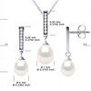 Parure MONTAIGNE Collier & Boucles d'Oreilles Pendantes Perles d'Eau Douce Blanches Argent 925 - vue V3