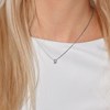 Collier Solitaire Diamant 0,020 Cts Serti Illusion 0,50 Cts Or Blanc - vue V2