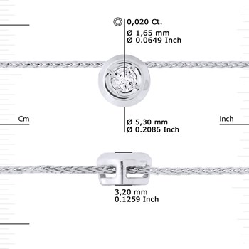 Solitaire diamanten halsketting 0,020 Cts bezet Illusie 0,50 Cts witgoud