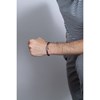 Bracelet souple mono-motif en Acier 316L et cordon - blanc brillant - vue V2