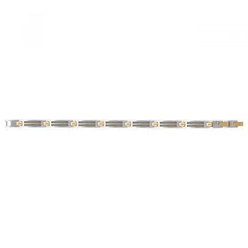 Bracelet souple multi-motifs en Acier 316L - bicolore brillant