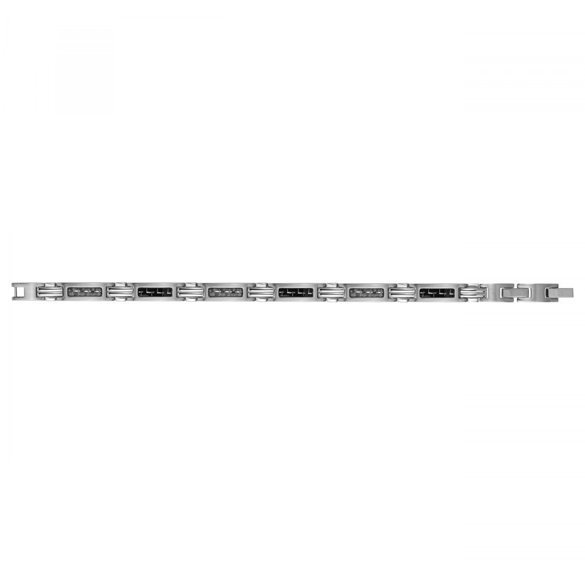 Bracelet souple multi-motifs en Acier 316L et carbone - blanc brillant