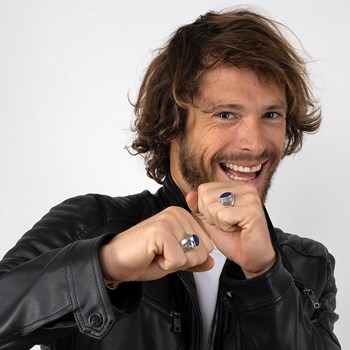 Bague Chevalière en Argent Vieilli avec Lapis Lazuli - Cadeau Homme Tendance | Aden