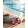 Boucles d'Oreilles Étoile de Mer en Corail Rouge serties en Argent 925 | Boutique ADEN - vue V3