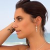Boucles d'oreilles Perle Nacre blanche et pétales Argent 925 : Élégance et raffinement pour vos oreilles  | Aden - vue V2