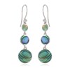 Boucles d'Oreille Pendantes 3 Disques Nacre Abalone & Argent - Aden Boutique - vue V1