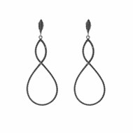 Boucles d'oreilles symbole infini noir