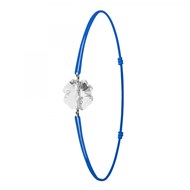 Bracelet élastique bleu et trèfle SC Crystal orné de Cristaux scintillants