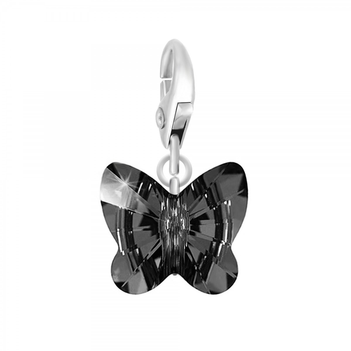 Charm papillon noir SC Crystal orné de Cristaux scintillants
