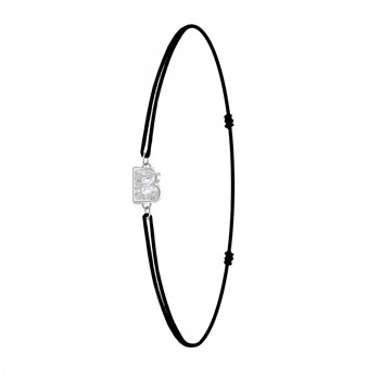 SC Crystal zwarte elastische letter B armband met fonkelende kristallen