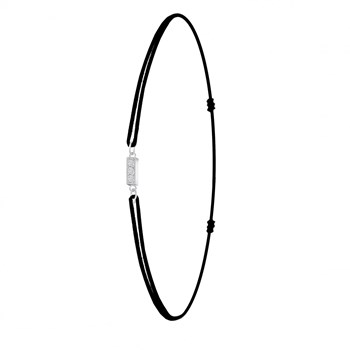 SC Crystal zwarte elastische letter I armband met fonkelende kristallen