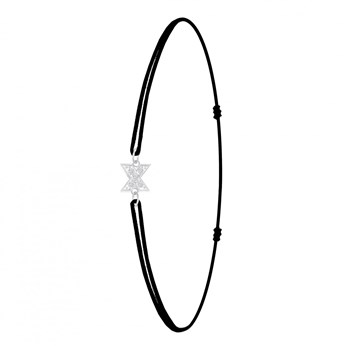 SC Crystal zwarte elastische letter X armband met fonkelende kristallen