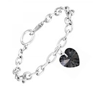 Bracelet coeur noir SC Crystal orné de Cristaux Swarovski