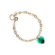 Bracelet doré rosé et coeur vert SC Crystal orné de Cristaux scintillants