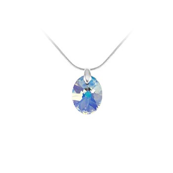 SC Crystal iridescent drop necklace with sparkling crystals