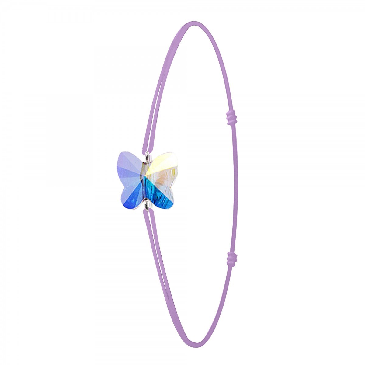 Bracelet violet et papillon SC Crystal orné de Cristaux scintillants