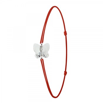 Red SC Crystal butterfly bracelet with sparkling crystals