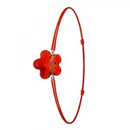 Bracelet élastique rouge et fleur SC Crystal orné de Cristaux scintillants