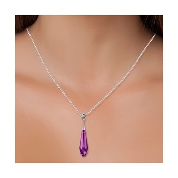 SC Crystal violette druppelketting met fonkelende kristallen