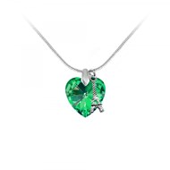 Collier coeur vert et Tour Eiffel SC Crystal orné de Cristaux scintillants