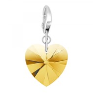 Charm coeur golden SC Crystal orné de Cristaux scintillants
