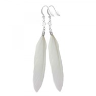 Boucles d'oreilles plumes blanches SC Crystal